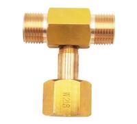 perfk Adaptador de conexión en T para Botella de CO2, W21.8-14, DIN 477, 3 vías, con Juntas, convertidor para Acuario, Conector en T de CO2.