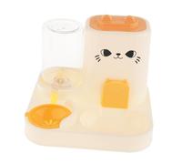 perfk Alimentador automático 2 en 1 para Mascotas, dispensador de Agua portátil para Viajes, tazón de Comida para Gatos, contenedor de Comida para Gatitos, Amarillo