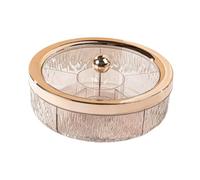 perfk Bandeja para Servir Comida, giratoria, compacta, a Prueba de Polvo, Transparente, para Aperitivos, Secos, para el Comedor, año, Bola de Oro Rosa