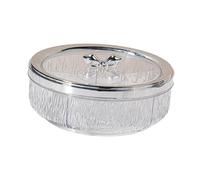 perfk Bandeja para Servir Comida, giratoria, compacta, a Prueba de Polvo, Transparente, para Aperitivos, Secos, para el Comedor, año, Arco de Plata