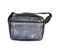 perfk Bolsa de PVC transparente para salas blancas, bolsa de herramientas transparente para senderismo, festivales de música, camping, garaje, Negro