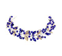 perfk Bride Wedding Hair Vine Accesorios para el cabello de la hoja de dianosa para show show Holidays, Azul