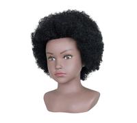 perfk Cabeza de maniquí realista, accesorio de peluquería, multifuncional, portátil, con soporte para pelucas, soporte para cabeza para entrenamiento de, Chicas