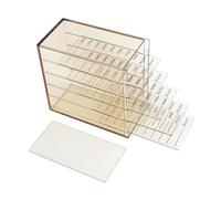 perfk Caja de almacenamiento de pestañas, estante de exhibición de pestañas, cajón de gran capacidad de 5 capas, caja organizadora de bandeja de pestañas, MarrÓn