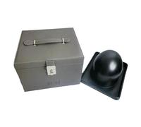 perfk Caja de almacenamiento para pelucas, organizador de viaje con espejo incorporado, estuche de transporte plegable con soporte para pelucas para