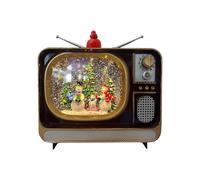 perfk Caja de música navideña brillante, diseño de farol navideño, TV, alimentación USB, atmósfera romántica, luz LED nocturna para mesita de noche de bar, Muñeco de Nieve