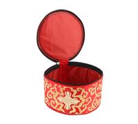 perfk Caja de Paquete de Cuenco de Sonido Tibetano de Meditación con Bordado de Seda Caja de Almacenamiento de Cuenco de Canto Budista Regalo de Cumpleaños - 20cm