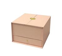 perfk Caja de regalo de envasado vacío Caja de relleno de flor con el cajón reutilizable versátil 25x23.5x15.5 cm para fiestas de cumpleaños livianas, Rosa