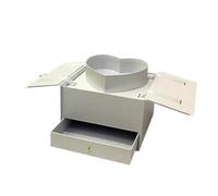 perfk Caja de regalo de envasado vacío Caja de relleno de flor con el cajón reutilizable versátil 25x23.5x15.5 cm para fiestas de cumpleaños livianas, Blanco