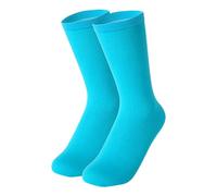 perfk Calcetines de Patinaje sobre Hielo Sólidos de Algodón Cómodo Transpirable Altura para Adultos Niños Mujer Niña Adecuados para Regalo Danza Dep, Azul
