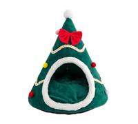perfk Cama para Gatos con Forma de de Navidad para Gatos de Interior, acogedora Perrera, Refugio para Camas Tipo Cueva de Navidad, cálida y Bonita, L