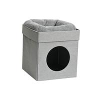 perfk Casa Tipo Cubo para Gatos, condominio para Gatos, Ahorro de Espacio, Acolchado Suave y cálido, Plegable, escondite para Gatos, otomana para Mascotas