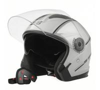 perfk Casco Conducción con Visera Exterior te y Visera Interior Ahumada con te Flexible para Circunferencias Cabeza entre 56 y 62 Centímetros Acuado para, Gris Cemento