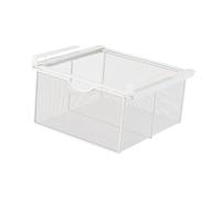 perfk Cesta de Almacenamiento extraíble Debajo del Estante, cajón Colgante Debajo del gabinete, Organizador de Cesta de Almacenamiento de Malla de Alambre, Blanco XL