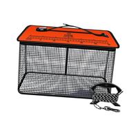 perfk Cesta de Pesca Flotante, Jaula de Red Plegable para Peces capturados, Jaula de Pesca portátil y versátil, Bolsa Protectora Tipo Cubo, Naranja 39 X 24 Cm X 50 Cm