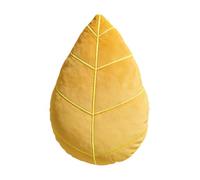 perfk Cojín Decorativo con Forma de Hoja, cómodo y Bonito, con estética cuidada, Ideal para decoración del hogar, para Cama, habitación, Yellow L Embroidered