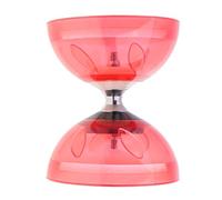 perfk Cojinete de Triple Diábolo con Palos de Goma Juguete para Regalo Niño Adulto, Rojo, 10,5cm