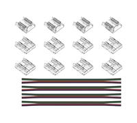 perfk Conectores de 12 piezas con 4 accesorios de cables de extensión de 15 cm de cable para 4 pines 0.39 pulgadas de luz Asamblea simple multifuncional