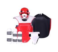 perfk Conjunto de de Entrenamiento de Karate, Chaleco versátil con Bolsa de Almacenamiento, de protección de Taekwondo, Casco de Boxeo para, Rojo, para 150 a 160 Cm