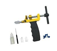 perfk Cortador de azulejos de vidrio 2 en 1, ideal para bricolaje, corte de espejos de vidrio, práctico, apto para espesores de 3 a 15 mm, para ingeniería, Oro con Botella de Aceite