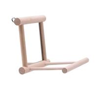 perfk Espejo de Madera para pájaros, Juguete Interactivo para Loros, Percha para colibríes, Espejo para periquitos, cacatúas, Canarios y pinzones.