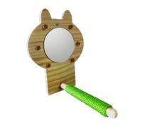 perfk Espejo para Jaula de y pájaro, Soporte para Perca, Juguete de colibrí de Madera, Accesorios para periquitos, periquitos, cacatúas, Canarios