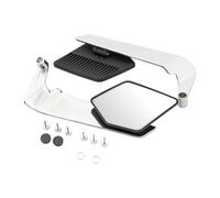 perfk Espejos retrovisores genéricos para motocicleta, espejo lateral tipo de viento, accesorios elegantes, fácil instción, ángulo de visión amplio, Plata