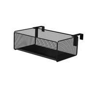 perfk Estante para plantas de balcón, cesta de almacenamiento colgante, estante para litera, accesorios con ganchos escalables para organización de oficina, Negro