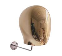perfk Expositor de cabeza de maniquí para sombreros, soporte multifuncional para colgar pelucas, auriculares, tocados, gafas y gorras, Oro