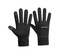 perfk Guantes de Invierno para Ciclismo, cálidos, Multiusos, cálidos, cómodos, Ligeros, para Pantalla táctil, para Correr, Ciclismo y Conducir, Negro