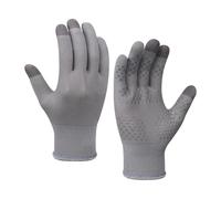perfk Guantes de invierno para pantalla táctil, guantes de escalada, cómodos de ciclismo protectores, cálidos para correr, patinar, esquiar en nieve, Gris, Mujer