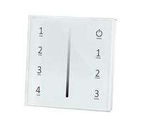 perfk Interruptor de atenuación LED de 4 vías tipo balancín 0/1-10V, controlador de iluminación universal para 4 bombillas, ideal para