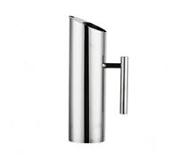 perfk Jarra de Acero Inoxidable con Diseño Minimalista Modelado Asa Cómoda y Acabado Reflectante Adecuada para Servir Bebidas Hogar Reuniones, 1.5L, Straight Silver