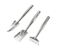 perfk Juego de 3 miniherramientas de jardinería, compactas, pequeñas y portátiles, ideales para playa, labrar, plantar y trasplantar, Palas Y Rastrillos