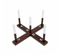 perfk Juego de Lanzamiento de Aros con Estructura Sólida Aros de Cuerda Gruesa Punteros Numerados y Aspecto Envejecido Adecuado para Familiares y Actividades al Aire Libre