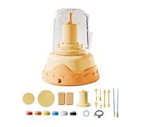 perfk Juego de Torno eléctrico de cerámica para niños, Kit Completo de alfarería, práctica práctica para Principiantes, máquina de para, Amarillo