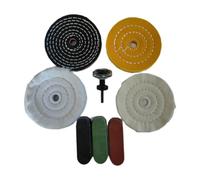 perfk Kit de rueda pulidora, almohadillas de pulido reutilizables, almohadillas de pulido suaves con vástago para aluminio, cromo, metal, madera y vidrio.