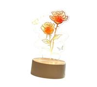 perfk Lámpara de noche, lámpara de noche, romántica, acrílica, regalo del Día de San Valentín, luz nocturna, lámpara de mesa para oficina, hogar, tocador, Rojo, 11.8x15.4 Cm