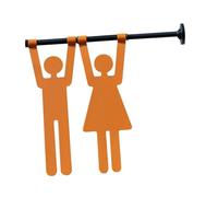 perfk Letrero de baño, Placa Decorativa con símbolos gráficos para Inodoro, decoración de Pared, señalización de baño para Restaurante, Oficina, Bar, Hombres Y Mujeres