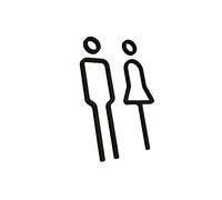 perfk Letrero de Inodoro Masculino Femenino Señalización de baño 3D Placa indicadora de baño Pegatinas de WC de acrílico Letrero de Puerta de baño para, Negro