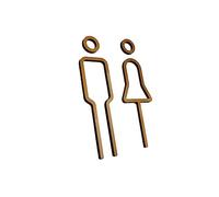 perfk Letrero de Inodoro Masculino Femenino Señalización de baño 3D Placa indicadora de baño Pegatinas de WC de acrílico Letrero de Puerta de baño para, Oro