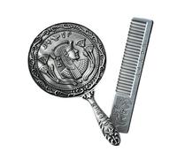 perfk Maquillaje de espejo de espejo conjunto de accesorios de tocador elegante conjunto de diseño retro portátil para mujer peinando peinador espejo de