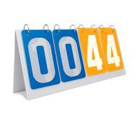 perfk Marcador Deportivo de Mesa Portátil con de Puntuación 4 Dígitos Manual Material PVC Y Fácil Lectura Adecuado para de Fútb, Azul Amarillo