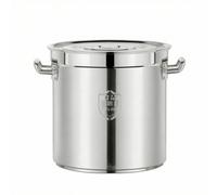 perfk Marmita Acero Inoxidable 304 con Tapa Ajustable Olla Gran para Sopa con Base Plana y Doble Asa Acuada para Cocinar en Grans Cantidas Restaurantes y Servicios Catering, 45 45