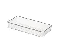 perfk Organizador de cajones Caja de Almacenamiento sin Tapa Divisor de cajón de Escritorio multipropósito Transparente para tocador de Dormitorio de, 30.5 Cm X 15 Cm