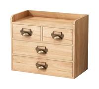 perfk Organizador de cajones de escritorio, caja de almacenamiento de madera, ahorra espacio, organizador de estilo rústico, armario de mesa para tocador, Color de Registro