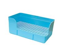 perfk Pan de Arena de Conejo Pedm para Mascota Esquina de la Bandeja de Mascota más Grande Mat de Jaula de Conejo Caja de baño para el hurón Chinchilla del, Azul