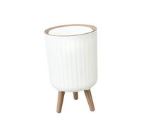 perfk Papelera de basura versátil y elegante de alta capacidad con tapa para dormitorio, baño, cocina y inodoro.