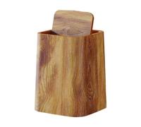 perfk Papelera Rústica, Papelera de Reciclaje, Papelera Decorativa Reutilizable de Grano de Madera, Papelera para Oficina, Granja, Dormitorio, Hogar, L with Cover