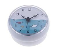perfk Pared de Ventosa Impermeable, Reloj de Baño para Ventosa Multifuncional para Colgar de Forma Sencilla, Blanco